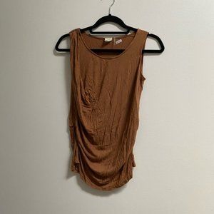 Vintage Ecru Scoop Neck Draped Tank Top XS